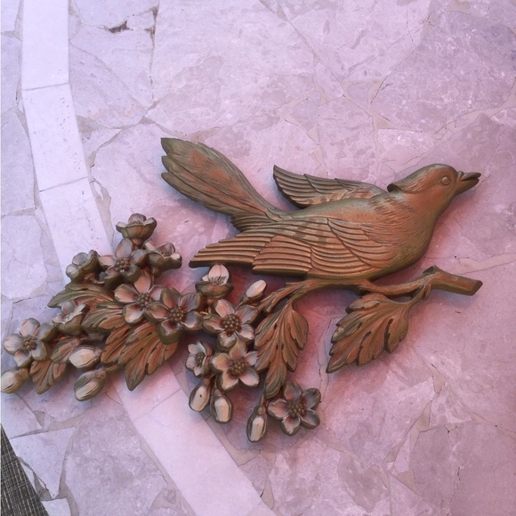 Vintage Gold Hard Plastic Birds and Flowers - Picture 9 of 11